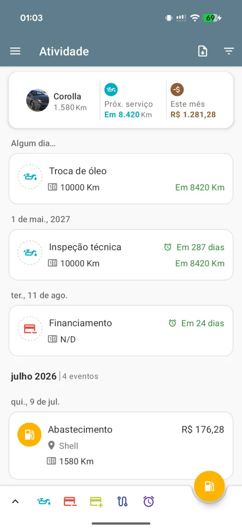 Nunca perca um serviço — lembretes inteligentes e controle automático de custos