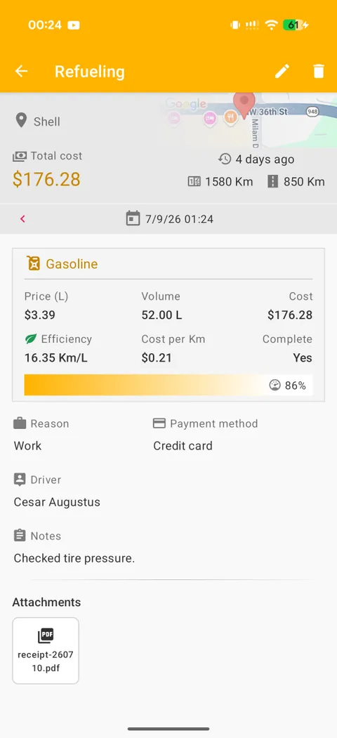 Master fuel economy — precise mileage and real fuel costs